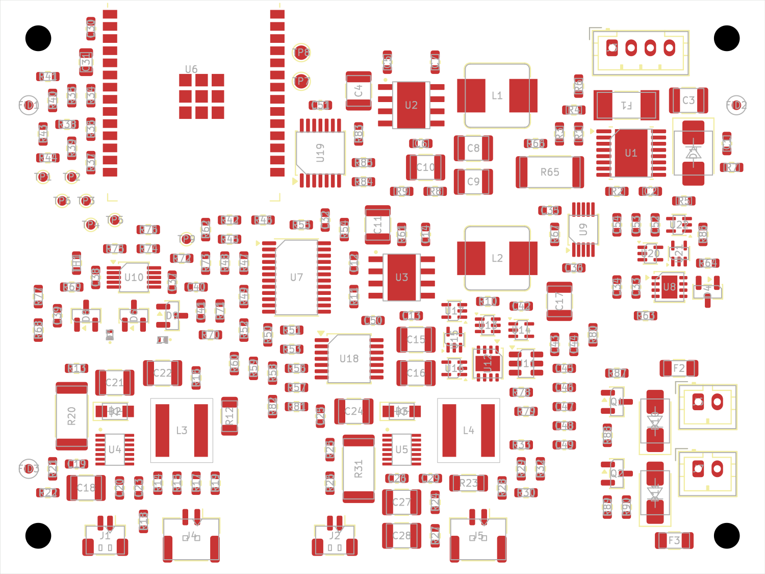 Intermediate fender controller component placement. Copper routing and final release checks are underway; this image does not represent a finished or manufactured board.